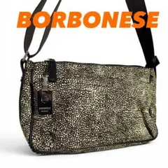 BORBONESE うずら柄 ショルダーバッグ ベージュ ブラウン ボルボネーゼのサムネイル