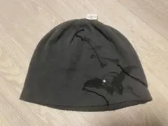 ニット帽 ビーニー ダークグレー コウモリ柄　y2k