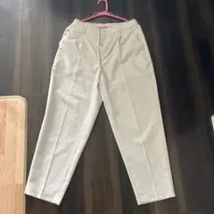 ライトベージュ スラックス ゴムウエスト