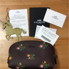 値下げ COACH 花柄 ポーチ 未使用　値下げ