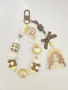 カラフルビーズの携帯ストラップ