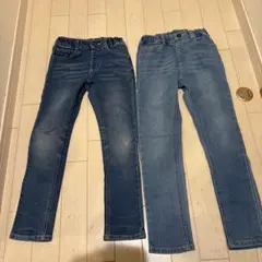 デニムブルー スリムフィットパンツ120㎝130㎝のセット