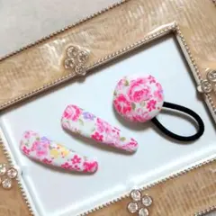 くるみボタンヘアゴム くるみパッチンピン No.484