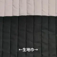 キルティング生地　綿ブロード　黒　縫製ストライプ