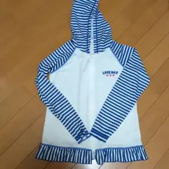 ストライプ柄フード付きラッシュガード 140