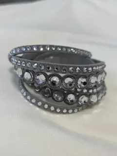 美品　SWAROVSKI スワロフスキー ブレスレット グレー 灰色 クリスタル