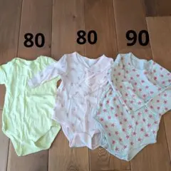 赤ちゃん本舗　ベビーロンパース　半袖　肌着　長袖ロンパース　女の子　80 90