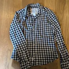 美品 XS フランク＆アイリーン ブロックチェックシャツ バリー 紺白