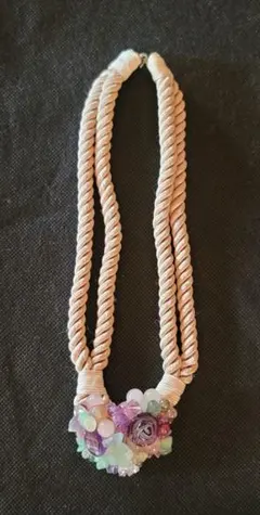 チョーカー　花柄　ネックレス　天然石