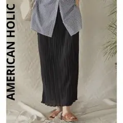 ◉美品◉AMERICAN HOLIC カットプリーツタイトスカート ブラックM