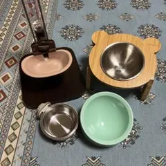 【早い者勝ち】給餌器 給水器 犬 猫兼用 フードボウル セット売り 新品未使用品