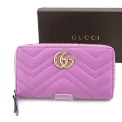 ✨新品未使用✨　GUCCI 長財布　GGライン　GG柄　GGマーモント　ラウンド