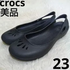 【希少】crocs クロックス マリンディ ブラック フラット 23cmのサムネイル