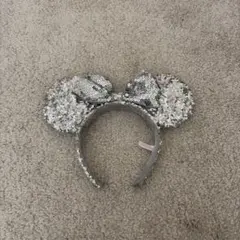 ミニーマウス スパンコールカチューシャ シルバー