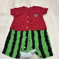 スイカ柄ロンパース 70cm 夏にぴったり♪かわいい