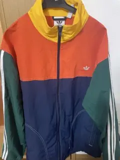 adidas ナイロンジャケット オレンジ/イエロー/ネイビー/グリーン