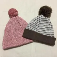 お値下げ☆美品☆西松屋 ベビー ニット帽 2個セット