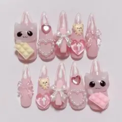 【即日発送】 ネイルチップ 地雷系 量産型 平成女児 ゆめかわ