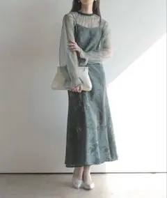 【etoll. 】3wayシフォンボレロ&レースキャミドレス 結婚式 ワンピース