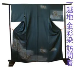 一越地 金彩加工染 訪問着 正絹 Ｌ７８３