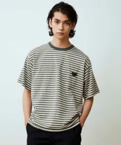FORSOMEONE BORDER TEE ボーダーT ブラック　48サイズのサムネイル