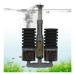 AQQA スポンジフィルター 大型 投げ込み式フィルター ろ材入れる可能