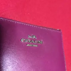 COACH パープル レザー カードケース コインケース