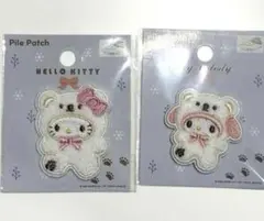 セリア　サンリオ　ハローキティ、マイメロ　パイルワッペンセット