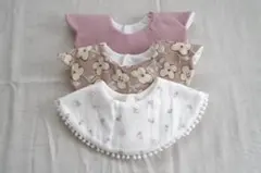 【ハンドメイド】スタイ・よだれかけ　女の子向け　3枚セット