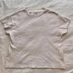GU Mサイズ ベージュ コットン 半袖 Tシャツ