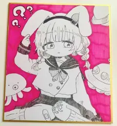 オリジナル　アナログ　ミニ色紙　手描きイラスト