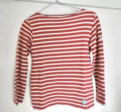 【ORCIVAL】ボーダー トップス ボートネック オレンジ