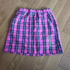 エックスガールステージス　ピンク系チェック柄スカート