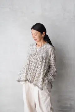 TOUJOURS リバティ ベリーフラワー プリント コットンシャツ size2 