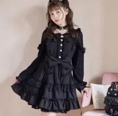 LIZ LISA ティアラリボンティアードワンピース ブラックのサムネイル
