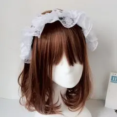 ★ロリータ風カチューシャ★ コスプレ フリル メイド服 仮装 レース