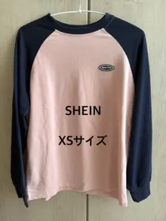 SHEIN Dazy ラグランピンク×ネイビー XS