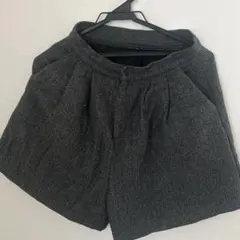 グレー ヘリンボーン ハイウエストショートパンツ