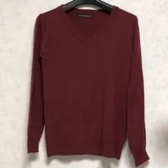 Vネック ボルドーニット きれいめ