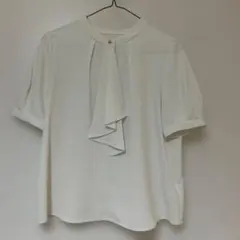 【新品】レディース 半袖 ブラウス ホワイトのサムネイル