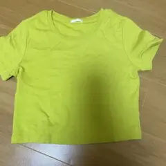 GU 半袖 クロップドTシャツ ライムグリーン　Sサイズ