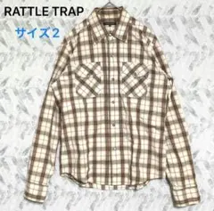 ラトルトラップ チェック 長袖シャツ スナップボタン（M）コットン100%