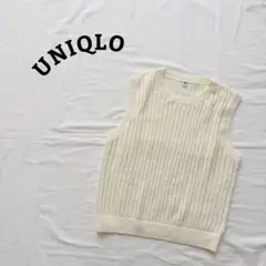 UNIQLO メッシュクルーネックショートセーター ベスト　ノースリーブ