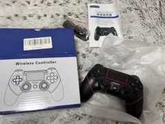 PS4互換品 ワイヤレスコントローラー BLACK×RED