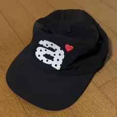 PP:ONE キャップ ブラック ハート刺繍