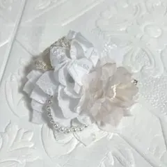 406 ハンドメイド コサージュ パール ビーズ　卒業式　入学式　セレモニー