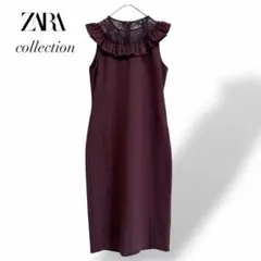 【ZARA】レースワンピ M ボルドー 結婚式 二次会