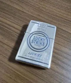 限定品!!ZIPPO ラッキーストライク No.0070 ZIPPO 「ラッキーストライク」ジッポー M.くろ塗赤丸柄1996年製、未