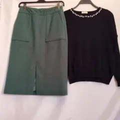 スローブイエナ　スカート　アースミュージックアンドエコロジー　ニット　2点セット