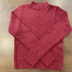 MURUA ムルーア リブ編み ハイネックセーター ワインレッド　ボルドー